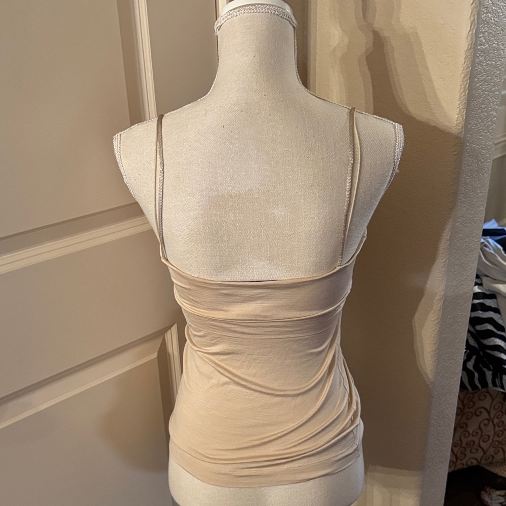 Silk Beige Cami with Delicate Straps - Picture 3 of 7